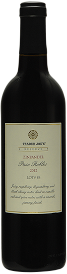 Image of Bottle of 2012, Trader Joe's, Reserve, Paso Robles, Lot #84